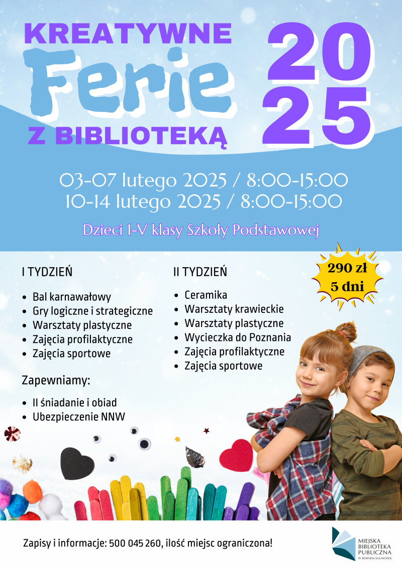 Kreatywne ferie z biblioteką 2025