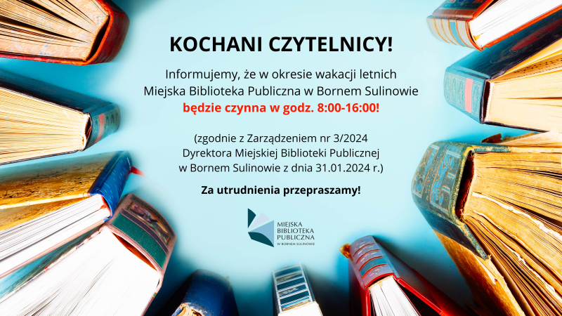 Informacja o godzinach pracy w okresie wakacji letnich 2026