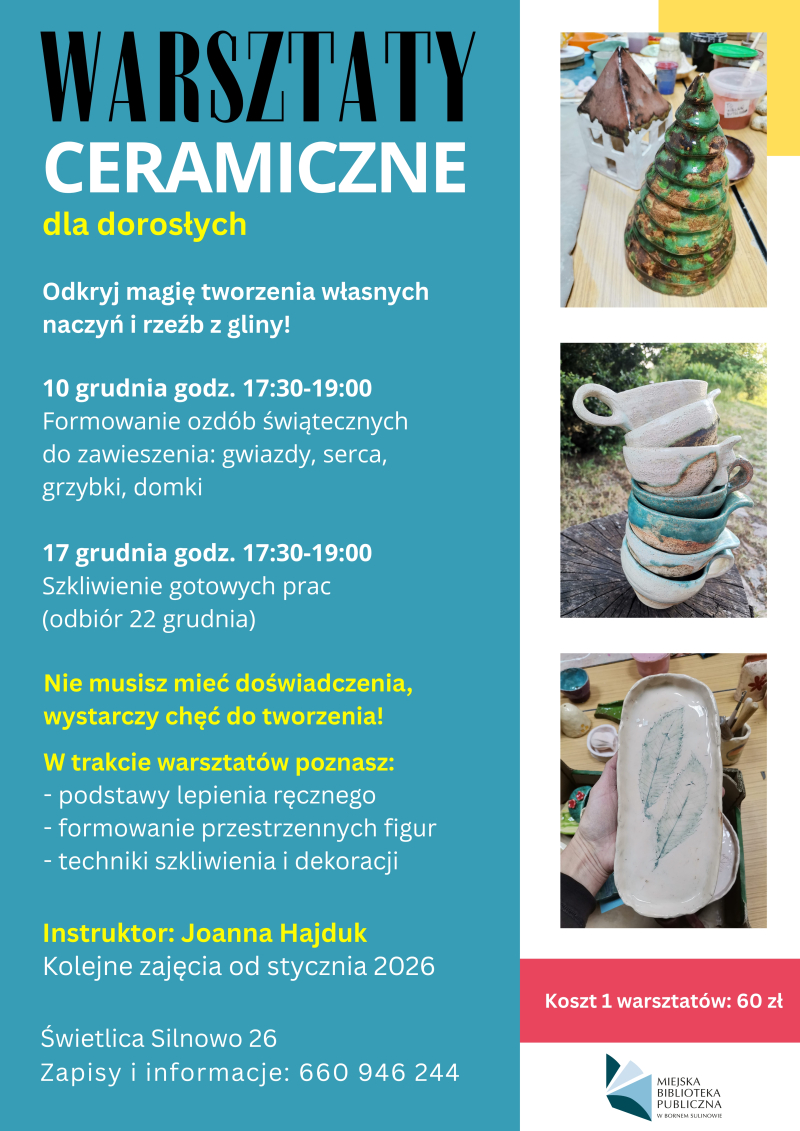 Rusza zimowa edycja warsztatów ceramicznych dla dorosłych w Silnowie