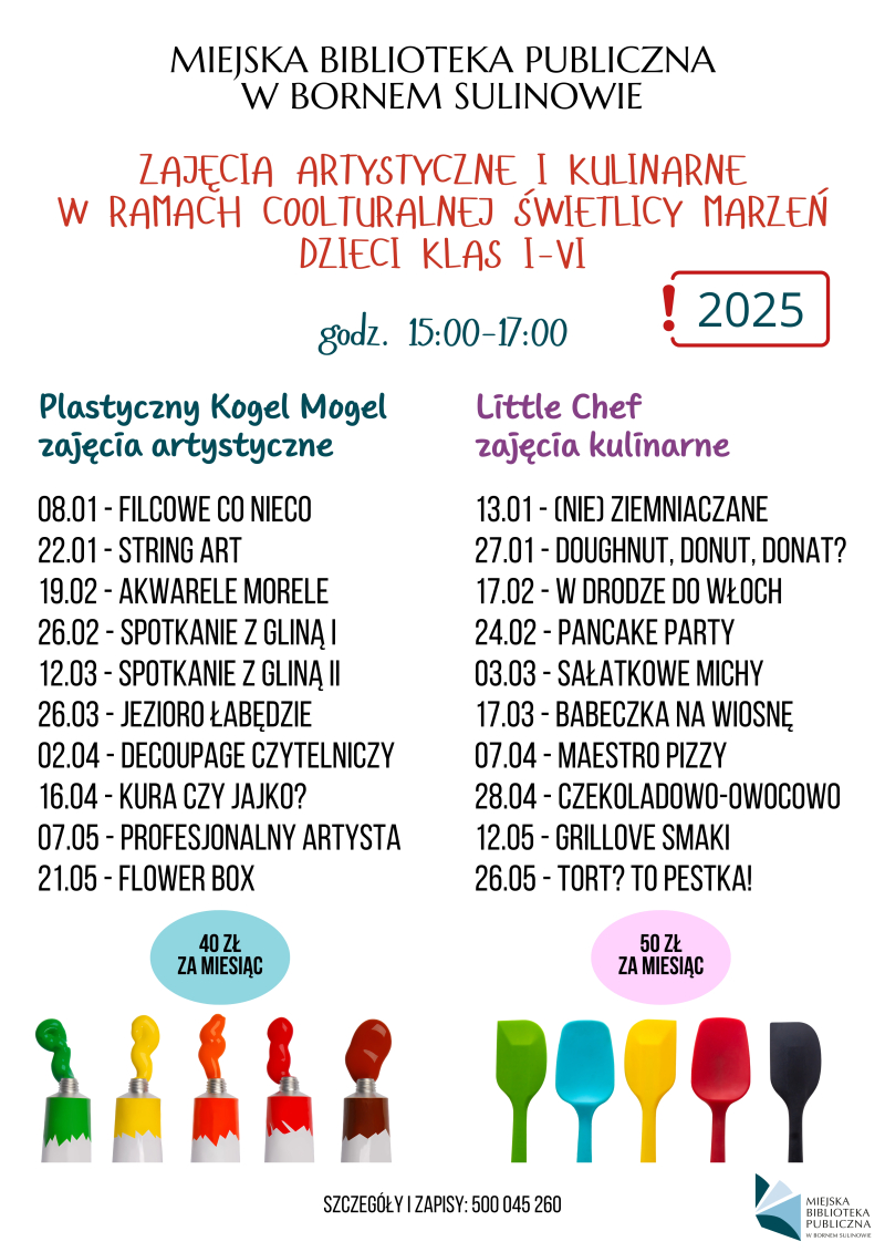 Zajęcia artystyczne i kulinarne 2025