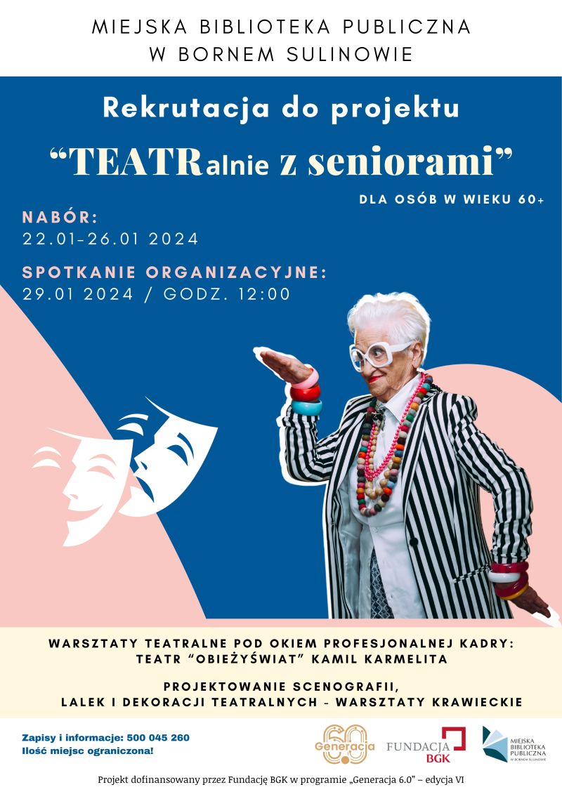 Rekrutacja do projektu „TEATRalnie z seniorami”