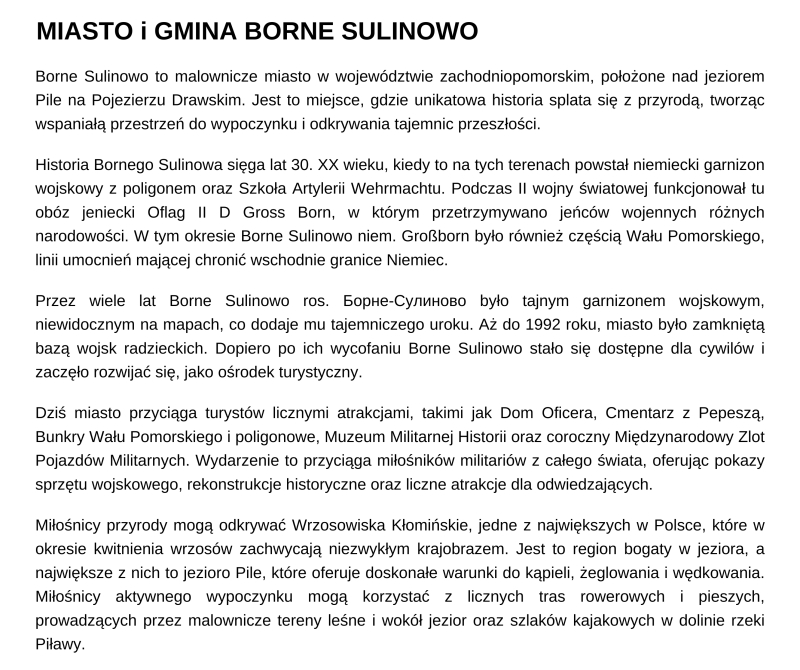 Tajemnice mają swój kolor... i miejsce: Borne Sulinowo